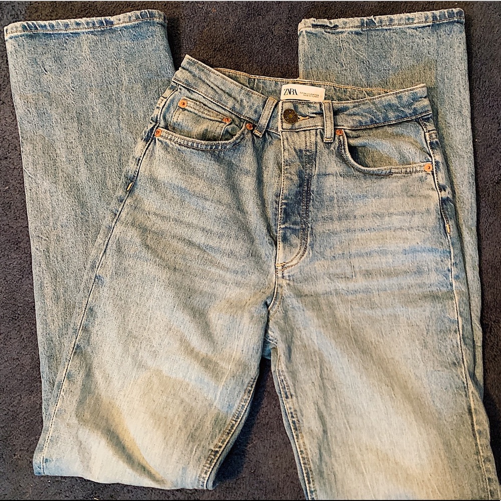 zara boot cut blue jeans